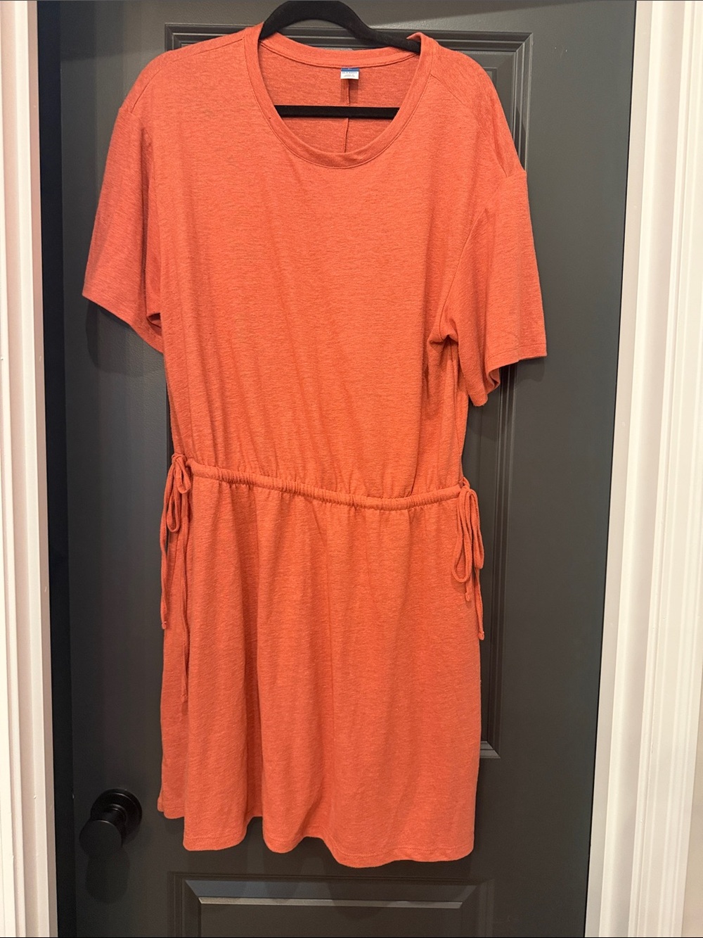Old Navy Coral Short Sleeve Drawstring Waist Dress